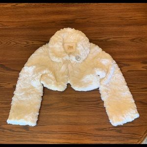 Girls Furry Cropped Holiday Coat